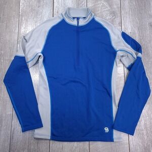Mountain Hardwear Mens Polartec 1/4 Zip Pullover Size Large Blue Lightweight